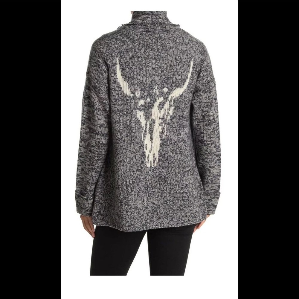 NWT Skull cashmere wool cashmere fringe long cardigan size S